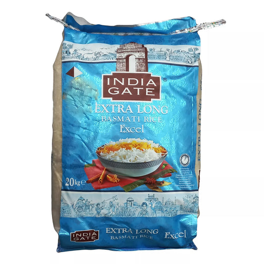 India Gate Extra Long Basmati Rice 20Kg (Excel) - Apna Indian Bazaar