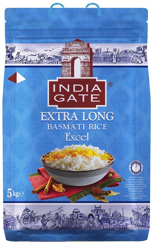 India Gate Extra Long Basmati Rice 5Kg (Excel) - Apna Indian Bazaar