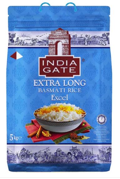 India Gate Excel Basmati Rice 5Kg - Apna Indian Bazaar