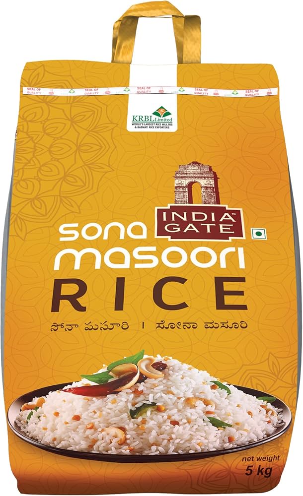 India Gate Sona Masoori Rice 5Kg - Apna Indian Bazaar
