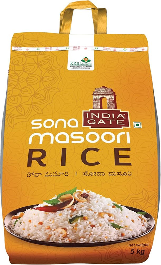 India Gate Sona Masoori Rice 5Kg - Apna Indian Bazaar