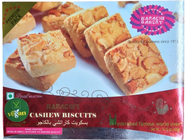 Karachi Bakery Vegan Cashew Biscuits [4]  400Gm - Apna Indian Bazaar