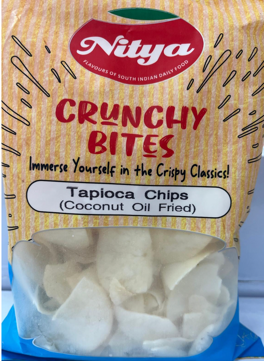 Nitya Tapioca Chips Coconut Oil Fried  150Gm - Apna Indian Bazaar